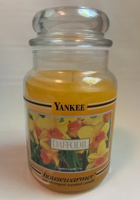 Yankee Candle 22 oz. DAFFODIL  New, Never Burned Black Band Large Jar Retired - Image 1 of 4