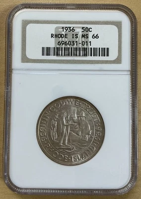 1936 Rhode Island Half Dollar NGC MS 66 - Image 1 of 2