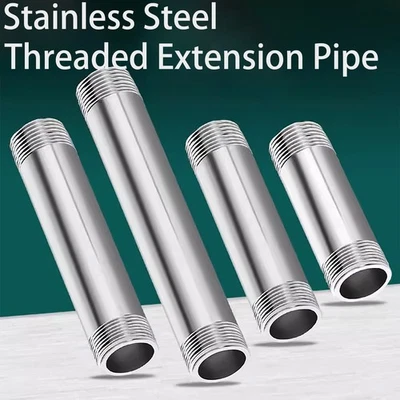 Stainless Steel Threaded Extension Pipe Nipple 1/2" to 1"- Long 38mm to 500mm - Image 1 of 4