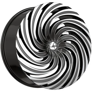 Azara AZA-535 24x9 5x115/5x120 +32mm Black/Machined Wheel Rim 24" Inch - Picture 1 of 8