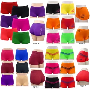 6 pieces boyshorts Panties SEAMLESS Boxer Shorts women undewear Bright Colors - Picture 1 of 41