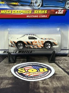Hot Wheels Blue Card 1997 Ford Mustang Cobra White Diecast Sealed NM Cond - Picture 1 of 7