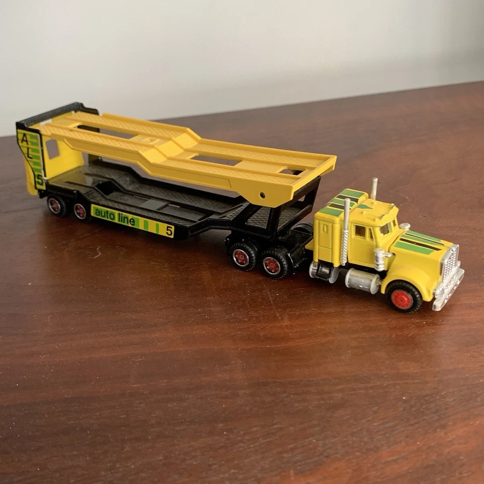 Semirremolque Kenworth Majorette Auto Line 5 Francia 1/87 amarillo fundido suelto Foto 1 de 4