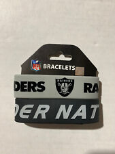 Las Vegas Raiders NFL Rubber Wristband Bracelet Set Of 2