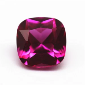 High hardness CUSHION ROSE RED RUBY LAB-CREATED LOOSE GEMSTONES 4mm-12mm 1pcs - Picture 1 of 5