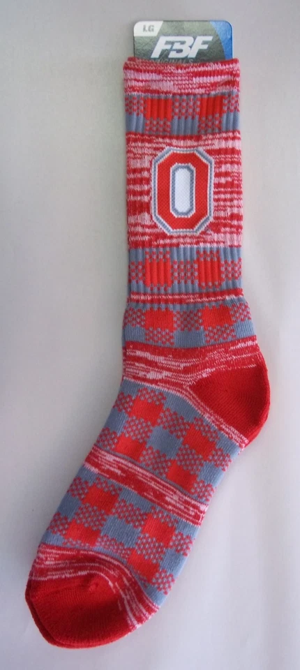 Ohio State Buckeyes Men's Socks Medium Size 5 to 10 Double Plaid - Image 1 of 1