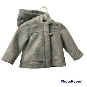 Old Navy Toddler Hooded Winter Coat jacket 18-24 months Zip Button Front Gray - Picture 1 of 14