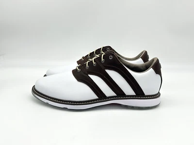 Adidas MC-Z Traxion Para hombres Talla 9.5 Blanco Marrón Cuero Sin Tacos Golf IG0910 Foto 1 de 4
