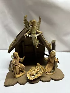 Vtg Christmas Fontanini Depose Italy Nativity Figurines & Stable Crèche - Picture 1 of 9