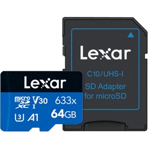 Lexar 64GB Memory Card High-Performance 633x microSDHC/microSDXC UHS-I - Picture 1 of 4