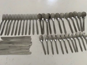 Lot of 48 IKEA DRAGON Glossy Stainless Flatware 221 85 Spoons Forks Knives - Picture 1 of 4