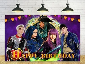 Purple Descendants Backdrop for Birthday Party Decorations Background - Picture 1 of 2