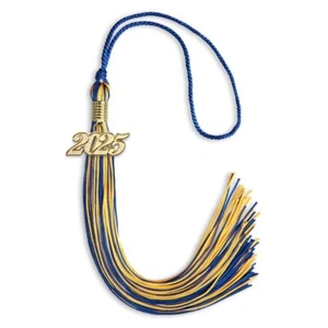 Endea Graduation Royalblau/Gold gemischte Farben Quaste mit Gold Datum Tropfen - Bild 1 von 21