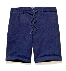 TODD SNYDER 10"" Viajero Italiano Seersucker Corto Pequeño Moderno Ajuste Calce Azul Marino Nuevo con Etiquetas - Imagen 1 de 13