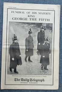 DAILY TELEGRAPH KING GEORGE 5. BEGRÄBNIS 1936 BILDBEILAGE - Bild 1 von 5