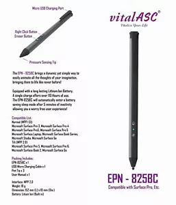 Surface Pen, Rechargeable 4096 Pressure Sensitivity stylus digital Pen work more - Picture 1 of 5
