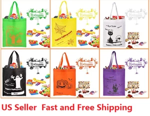 12 Pack Halloween Theme Bags for Trick or Treat. Non-Woven Fabric Candy Bags - Picture 1 of 7