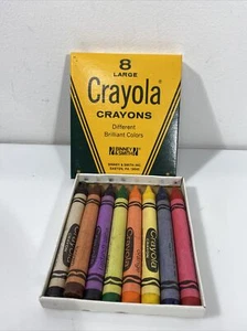Vintage Crayola Crayons Box Different Brilliant Colors Binney & Smith No 8  - Picture 1 of 4