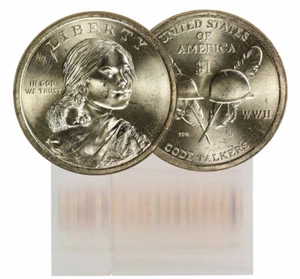 2016-P Stempelglanz Sacagawea Native American Dollar 25 Münzen Rolle - Bild 1 von 3