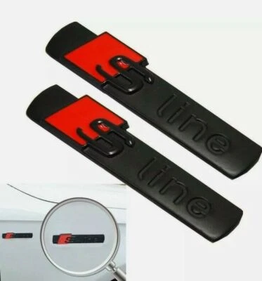 Gloss Black S Line Badge Emblem Grill Stickers for Audi A3 A4 A5 A6 A8 TT Q7