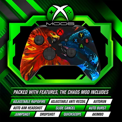 XBOX ONE SERIES RAPID FIRE CONTROLLER - CHAOS ANTI RECOIL MOD - Fire and Ice - Image 1 of 2