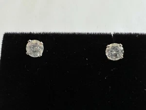 Ohrstecker 14 Karat Weißgold Salz und Pfeffer Diamant 0,80 Push Back - Bild 1 von 10