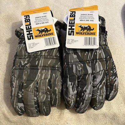 2 Pares Wolverine Shelby Cam Deportes Utilidad Forrados Guantes Trabajo Caza NUEVO CAMUFLAJE Foto 1 de 4