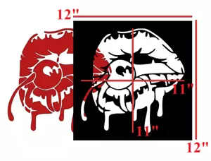 12"x12" Clear Plastic Stencil - Cherry In Mouth Lips (SC911) (.007") - Picture 1 of 2