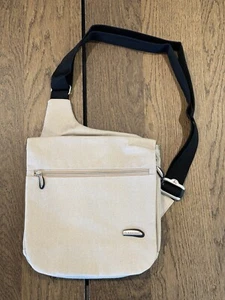Travelon Canvas Umhängetasche Messenger Bag Handtasche Beige Organizer Verstellbarer Riemen - Bild 1 von 14