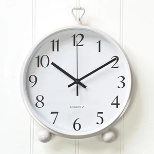 Wall Clock for Living Room Kitchen Retro Vintage Light Grey Home Bedroom Antique - Picture 1 of 2