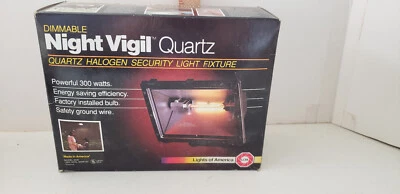 Vintage 1980s Night Vigil Quartz Halogen Security Outdoor Light Fixture Made USA - Image 1 of 4