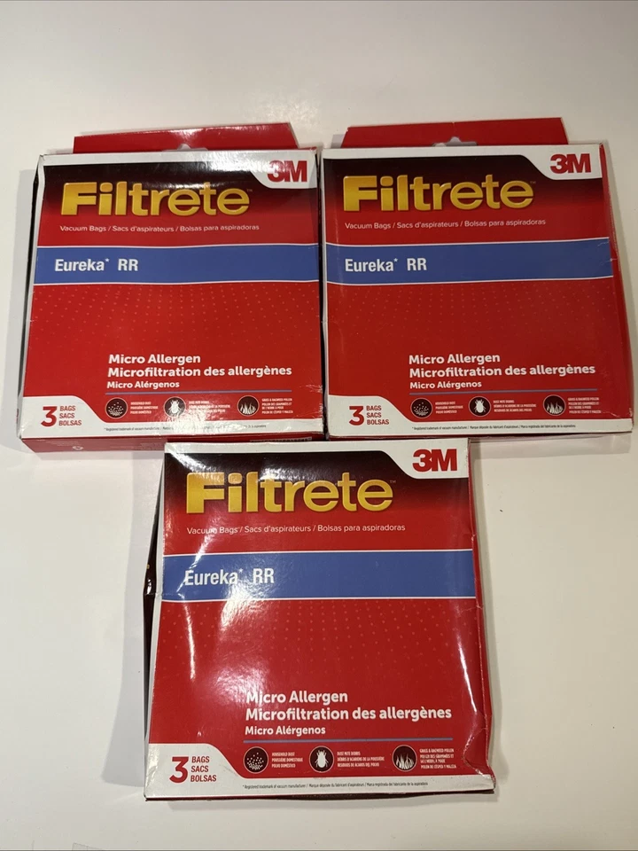 3M Filtrete Eureka RR 3 Vacuum Bags Micro Allergen 67704B New Set Of 3 - Image 1 of 1