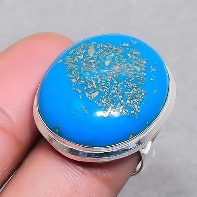 Kupfer Blau Türkis Oval Form Edelstein Ethno Verstellbar Schmuck Ring SR 1475 - Bild 1 von 4