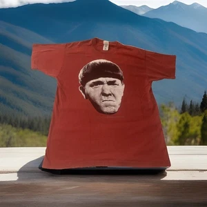 Vintage 90s Three Stooges T Shirt Single Stitch Size XL Red Rare Fruit Of The Lo - Picture 1 of 24