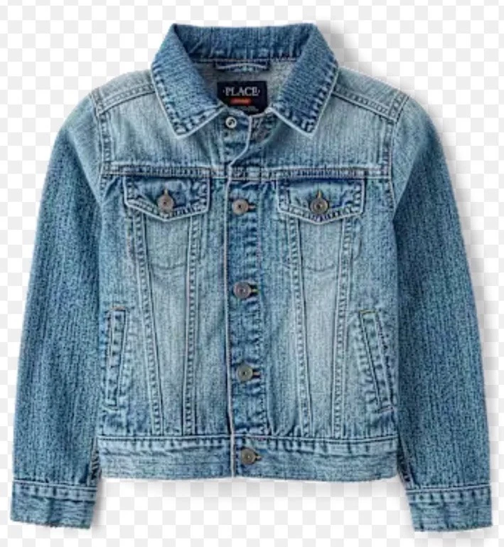 Chaqueta de mezclilla para camionero reciclada Unigender Children’s Place Boy’s talla 7-8 excelente estado Foto 1 de 4