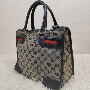 Bolso de Mano Gucci Mini Bolso Boston Patrón GG Línea Jerez Cuero Auténtico Para Mujer - Imagen 1 de 19