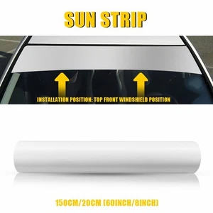 Car Window Sun Visor Strip Tint Film UV Shade Windshield DIY Decal Banner 60"x8" - Picture 1 of 10