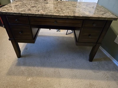 Office desk with granite top - Image 1 of 4