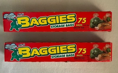 Lote de 2 bolsas de almacenamiento de alimentos tamaño galón 75 unidades lazos torcidos Nuevo de Lote Antiguo Foto 1 de 4