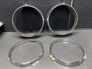 1955-62 ROLLS ROYCE SILVER CLOUD CHROME HEADLAMP BEZEL PAIR & RETAINING RING OEM - Picture 1 of 24