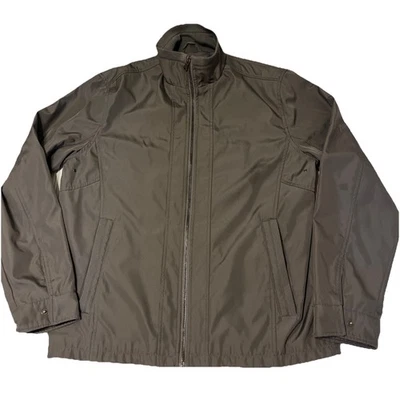 Calvin Klein Men's Bomber Jacket Size Medium Grey/Brown Full Zip Pockets Lining - Image 1 of 4