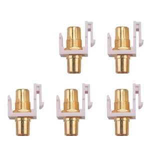5-Pack Jack Insert Connector Socket Female Snap in Adapter Port Gold2090 - Afbeelding 1 van 8