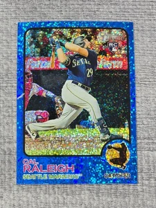 2022 Topps Heritage Cal Raleigh Chrome RC Blue Sparkle Rookie #367 Mariners - Bild 1 von 4