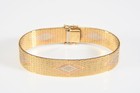 O16L05- Gold 585 14kt Armband dreifarbig tricolore