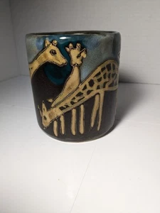 Mexikanische Keramik Kaffeebecher Mara Keramik Steinzeug Giraffen schwer signiert Qualität - Bild 1 von 10
