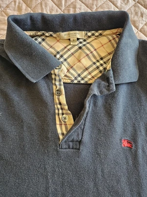 Camisa Polo Burberry De Colección GB Preppy Estampada Cuello Detalle Logo Algodón Talla L Foto 1 de 4