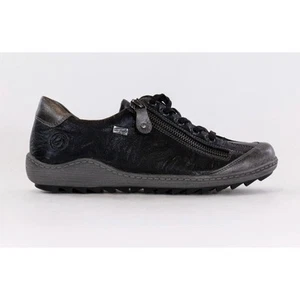 Remonte Women's Live 02 Leather Shoes Black Silver Size 8.5 US 40 EU Non Slip - Picture 1 of 13