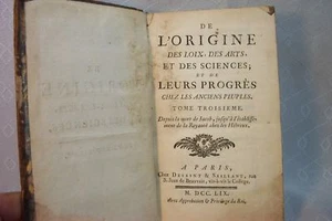 RARE ANTIQUE OLD FRENCH SCIENCE ART PROGRESS BOOK 1759 - Foto 1 di 10