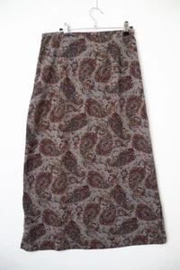 Michelle Vintage Y2K Grau Paisley Maxirock Damen Büro Freizeit - Bild 1 von 5