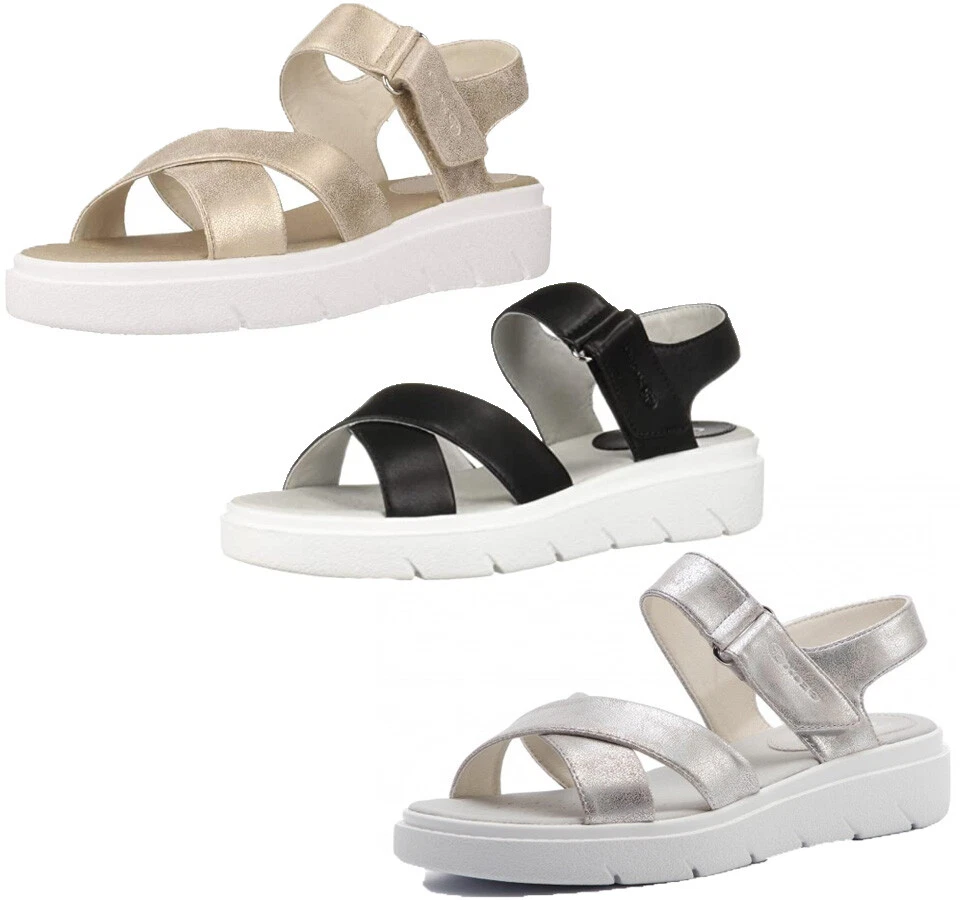 Geox Women's T-Bar Platform Sandals With Wedge Heel – Breathable & Comfortable - View #4